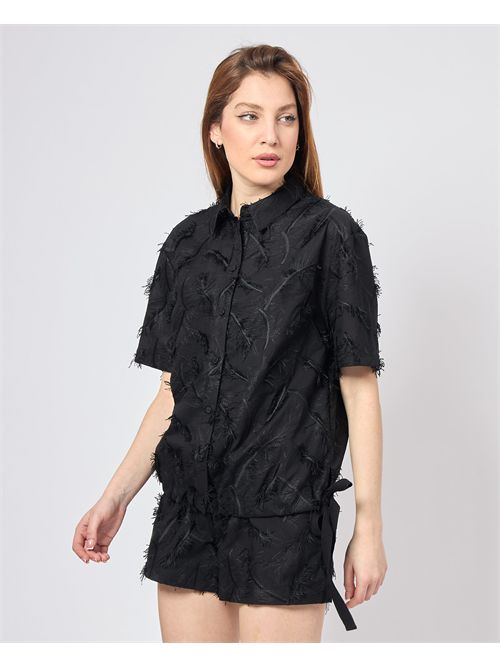 Silvian Heach women's shirt with all-over fringes SILVIAN HEACH | GPP25332CABLACK